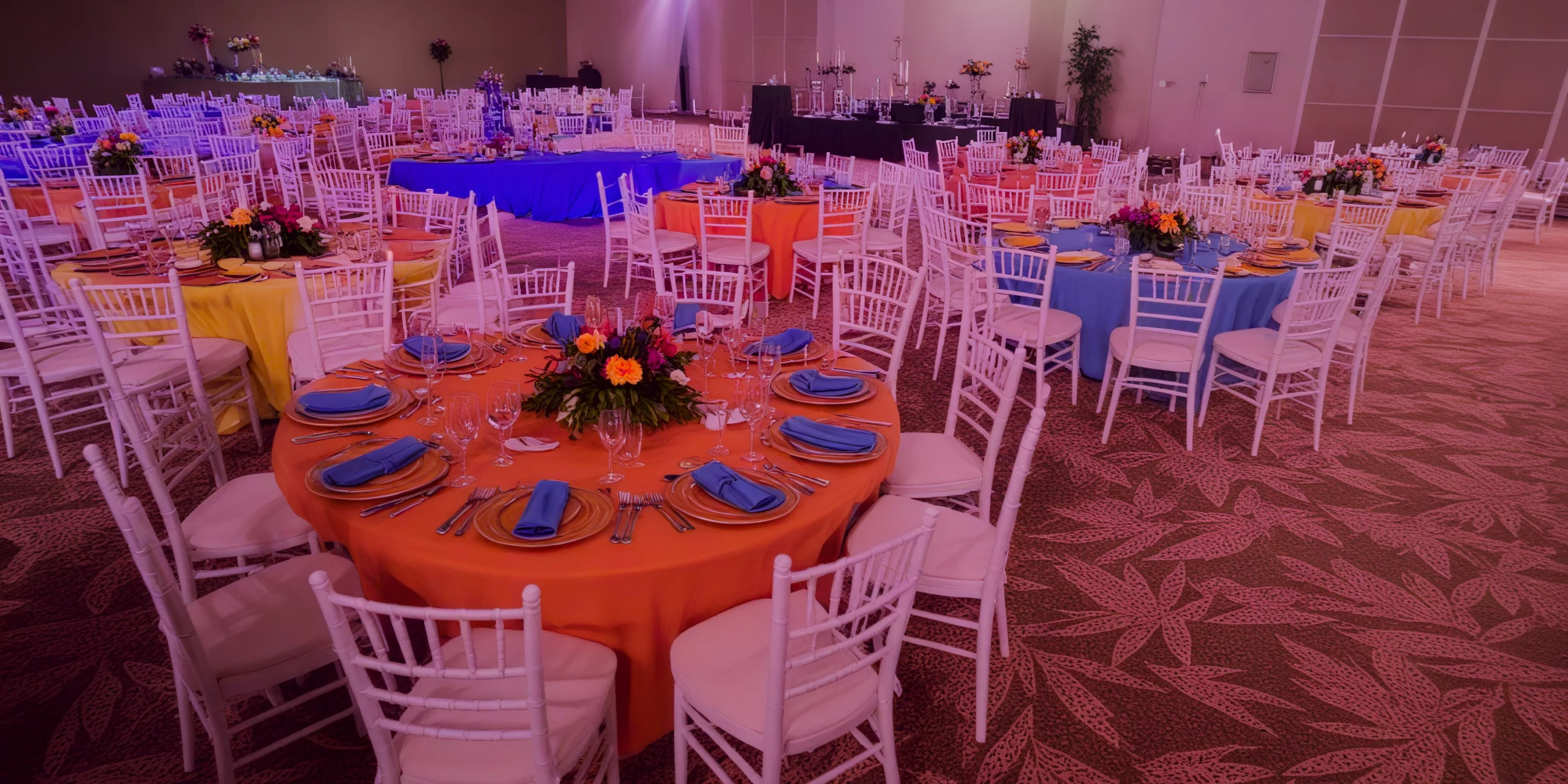 Elegant ballroom reception setup for weddings at Dreams Playa Esmeralda Resort & Spa
