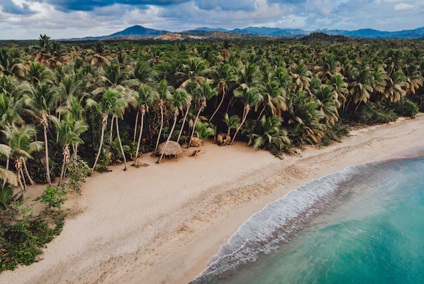Playa Esmeralda beach near Dreams Playa Esmeralda Resort & Spa with scenic coastline and tropical ocean views