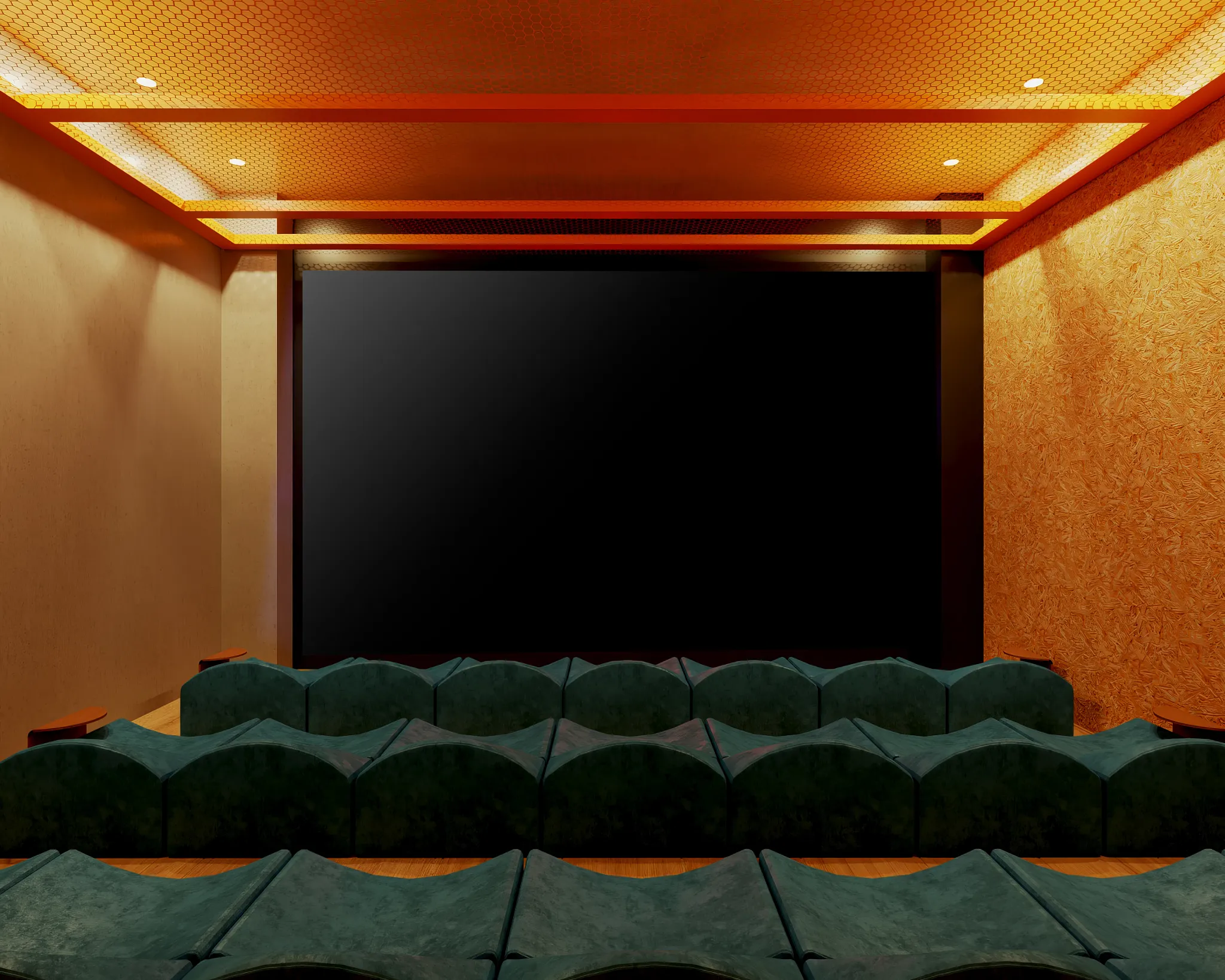 Private theater room with comfortable seating at Dreams Playa Esmeralda Resort & Spa for movies and family entertainment.